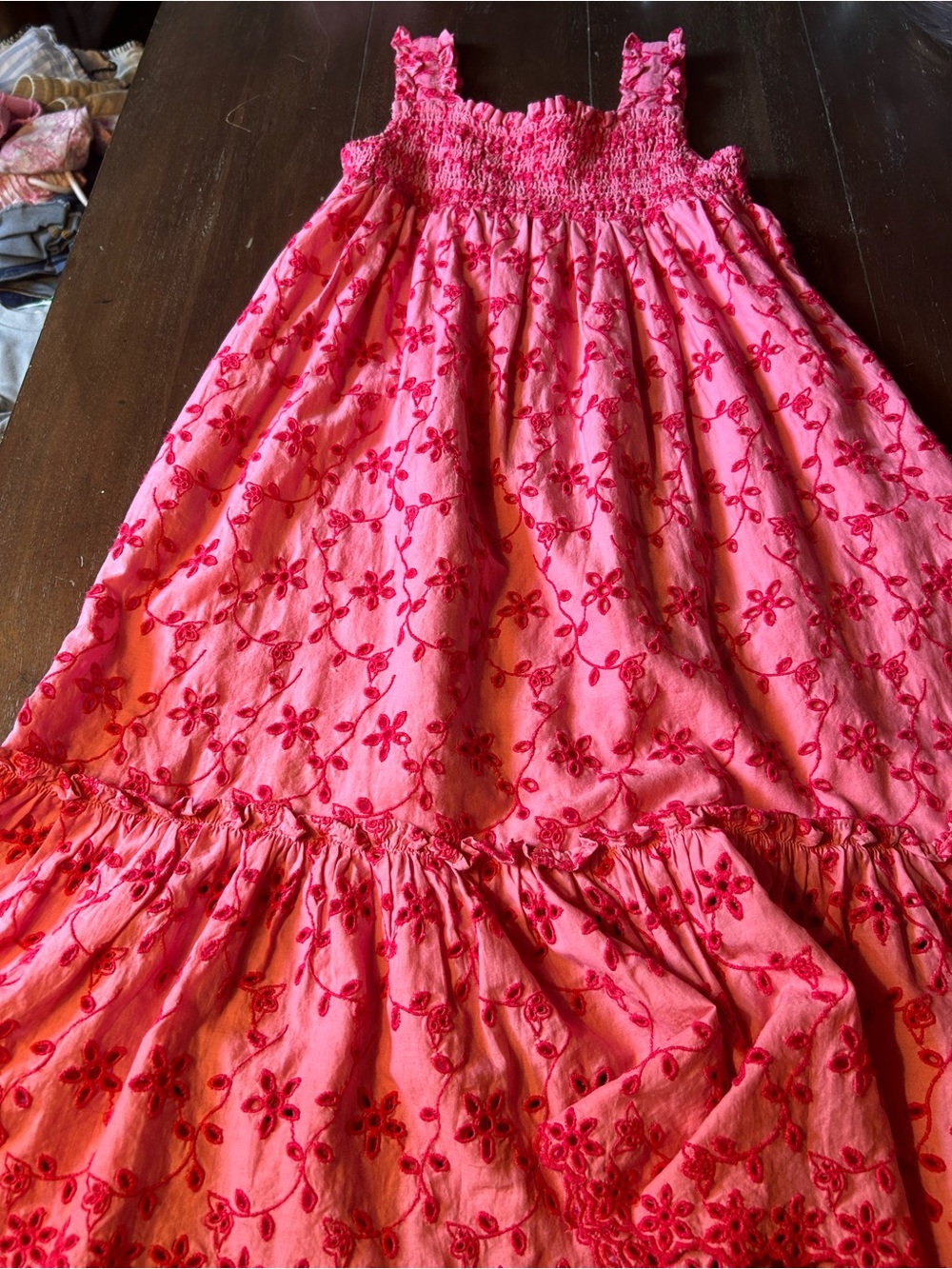 Mini Boden Pink Floral Embroidered Sundress